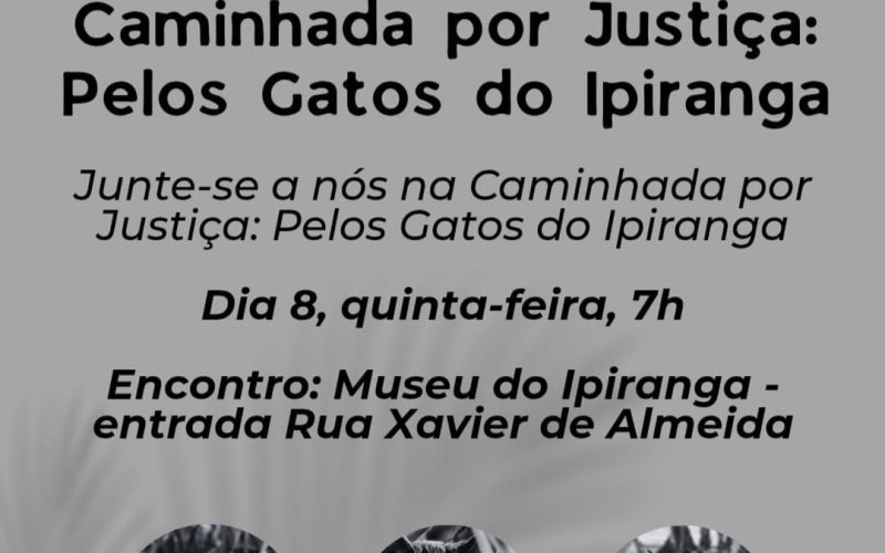 Passeata no Museu do Ipiranga pede respostas e segurança após mortes de gatos no parque