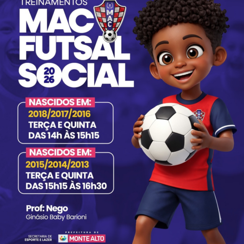 Inscrições abertas para o MAC Futsal Social 2027 – Venha participar!