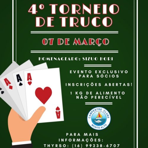 Torneio de Truco no Campestre Clube promove a solidariedade no 4º ano consecutivo