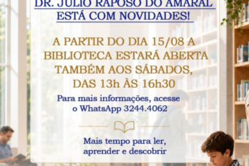 Biblioteca de Monte Alto inaugura funcionamento aos sábados a partir de 15 de agosto
