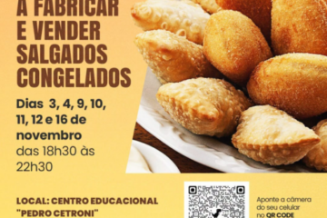 Curso gratuito vai ensinar fabricação e venda de salgados congelados em Aparecida de Monte Alto